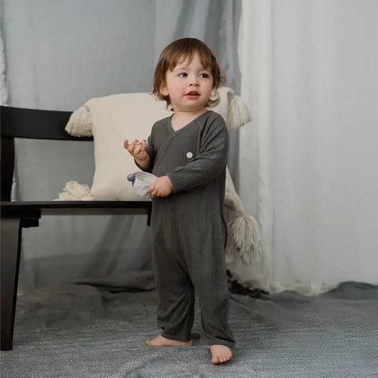 2025 Bamboo Basics Long Sleeve Romper - Hello Kids Baby Store
