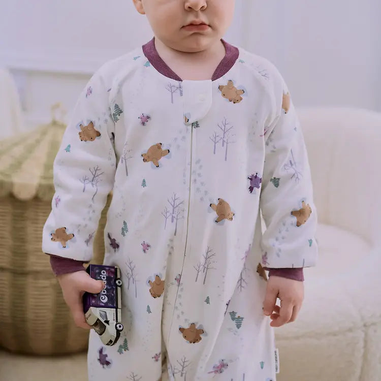 2025 Organic Cotton Long Sleeve Footed Sleep Bag | 1.0 TOG - Hello Kids Baby Store