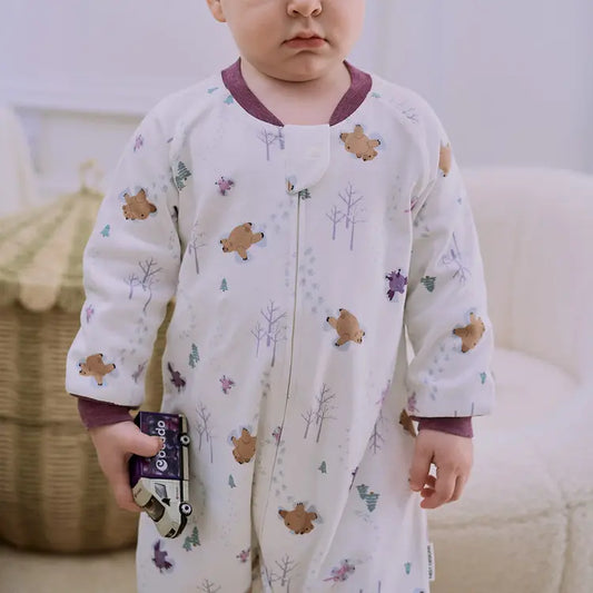 2025 Organic Cotton Long Sleeve Footed Sleep Bag | 1.0 TOG - Hello Kids Baby Store