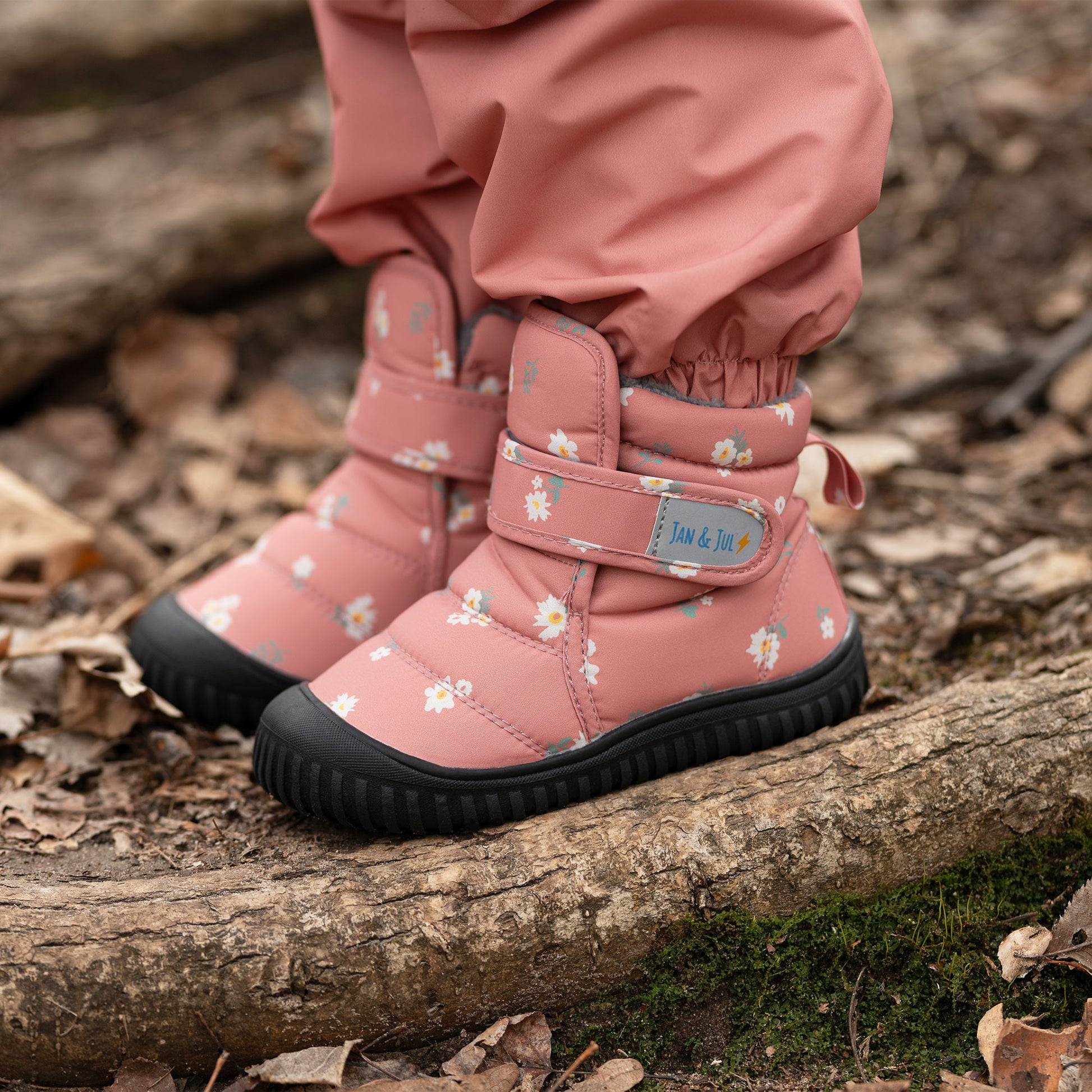 Kids Insulated Ankle Boots | Apricot Flower - Hello Kids Baby Store