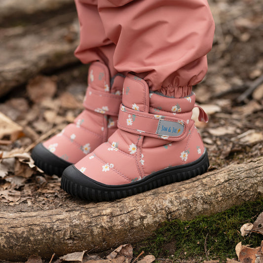 Kids Insulated Ankle Boots | Apricot Flower - Hello Kids Baby Store