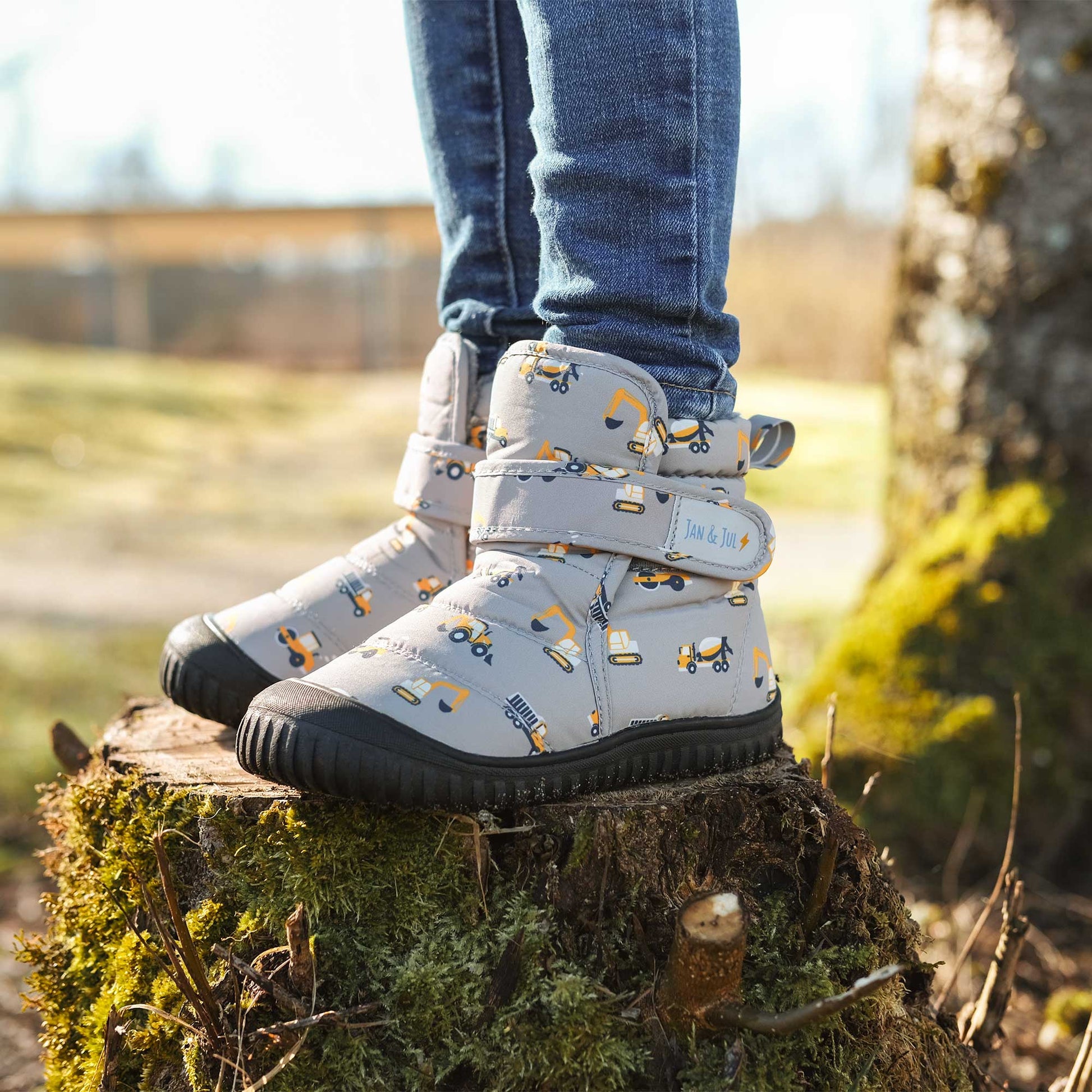 Kids Insulated Ankle Boots | Grey Construction - Hello Kids Baby Store