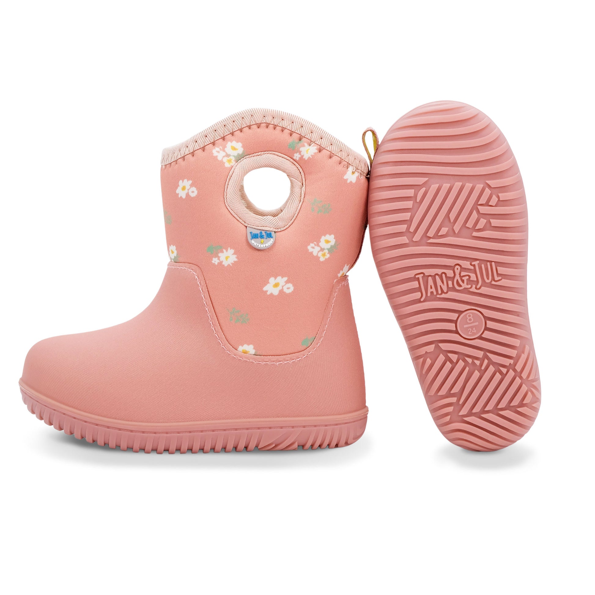 Kids Lite Waterproof Boots | Apricot Flower - Hello Kids Baby Store