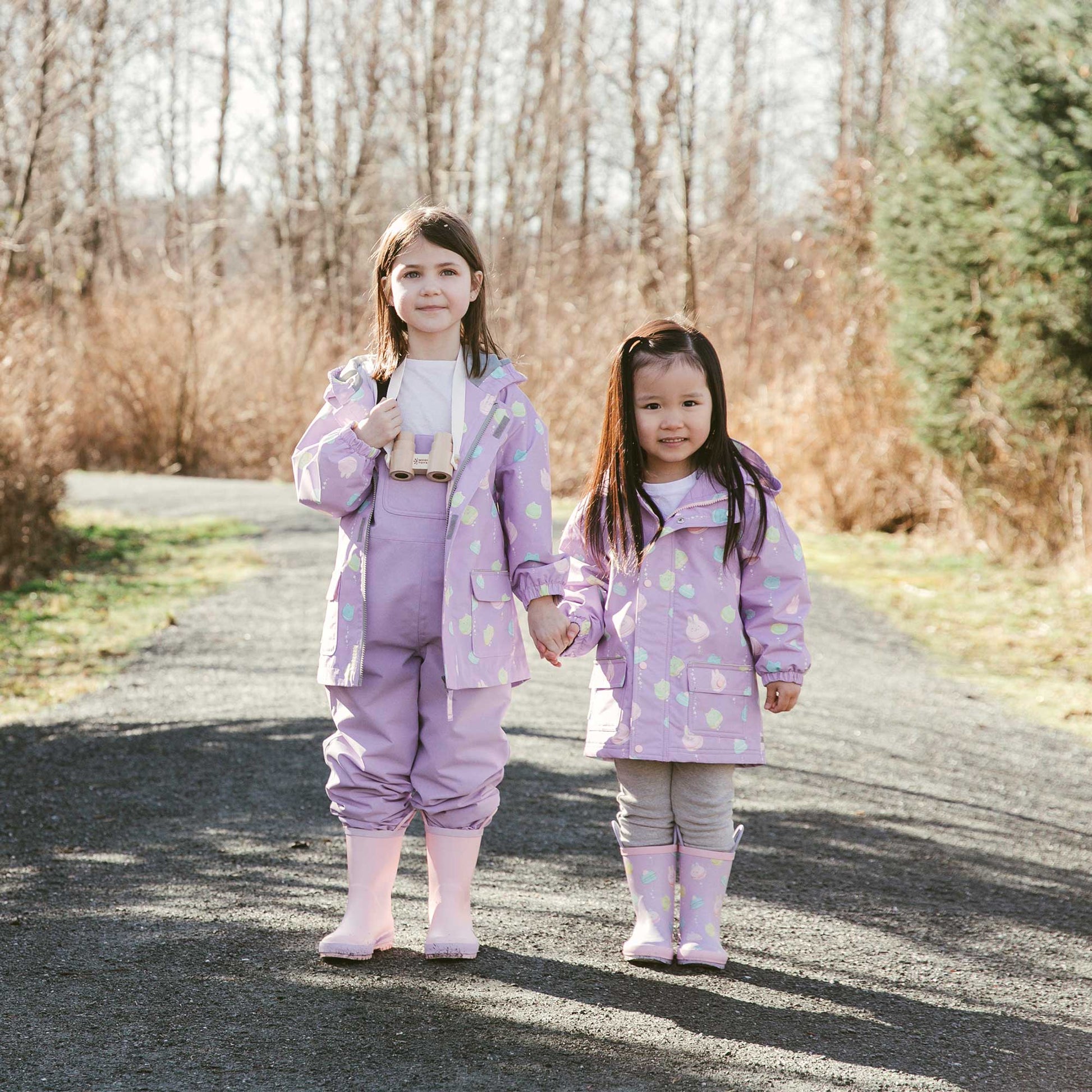 Kids Fleece Lined Rain Overalls | Lavender - Hello Kids Baby Store