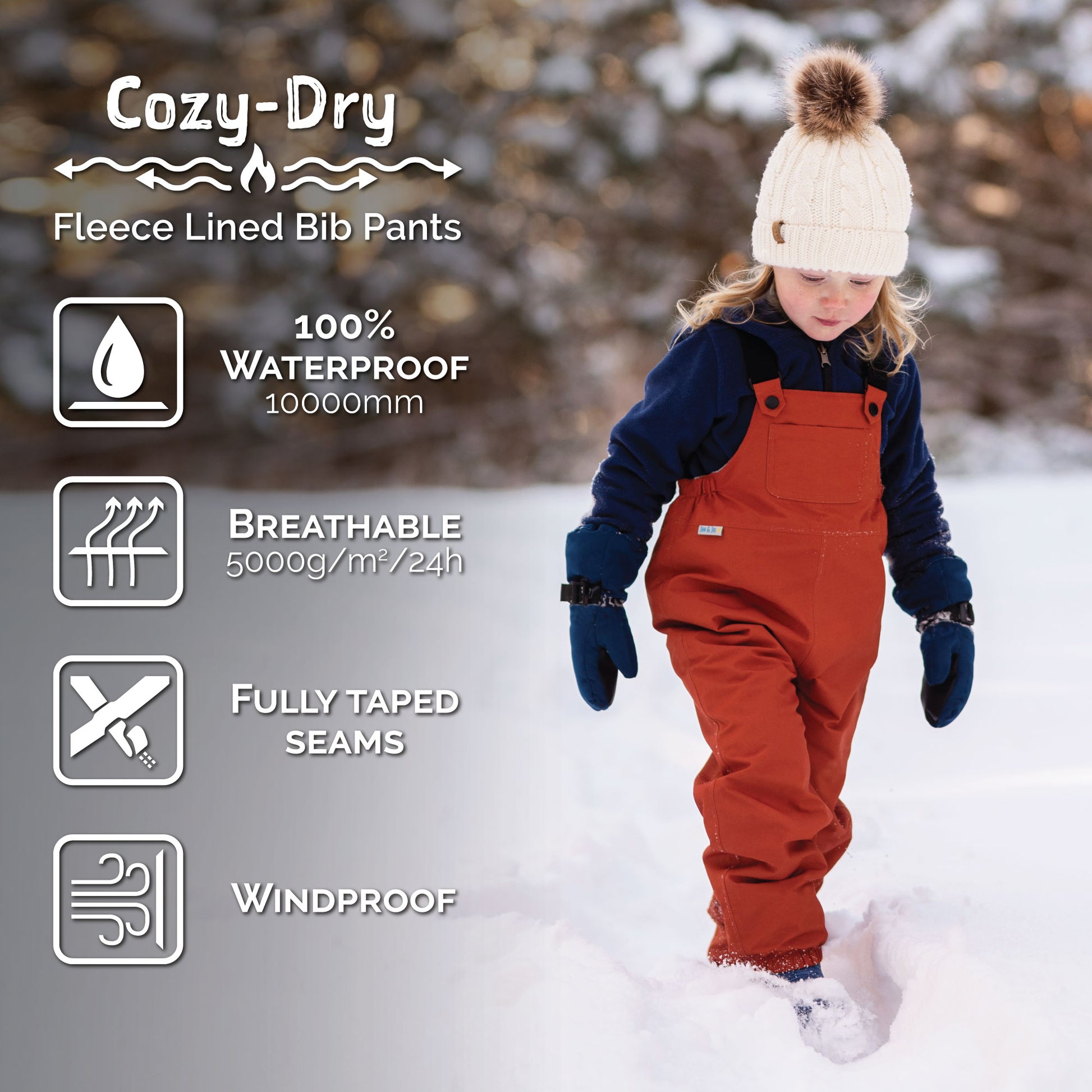 Kids Fleece Lined Rain Overalls | Prairie Flowers - Hello Kids Baby Store