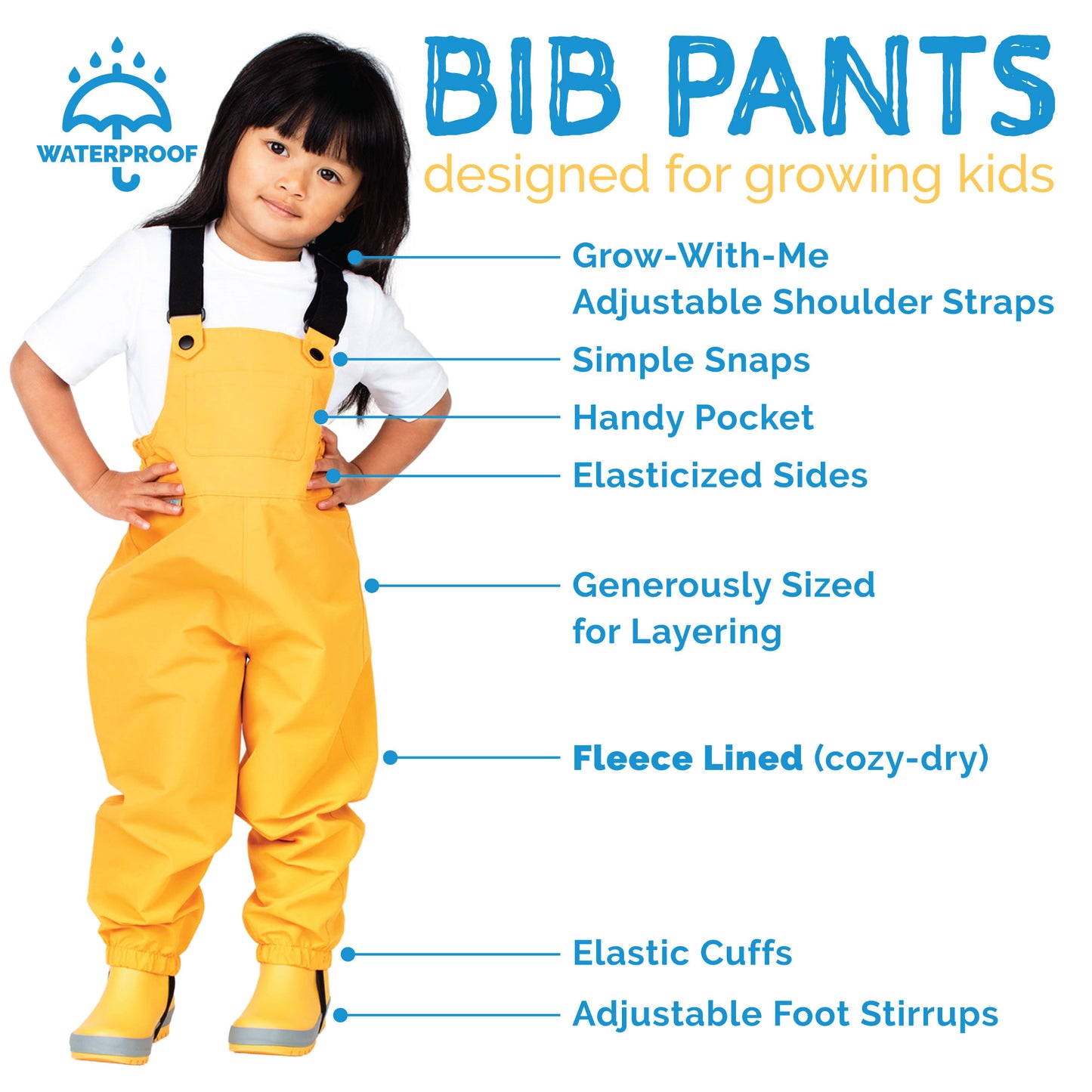 Kids Fleece Lined Rain Overalls | Prairie Flowers - Hello Kids Baby Store