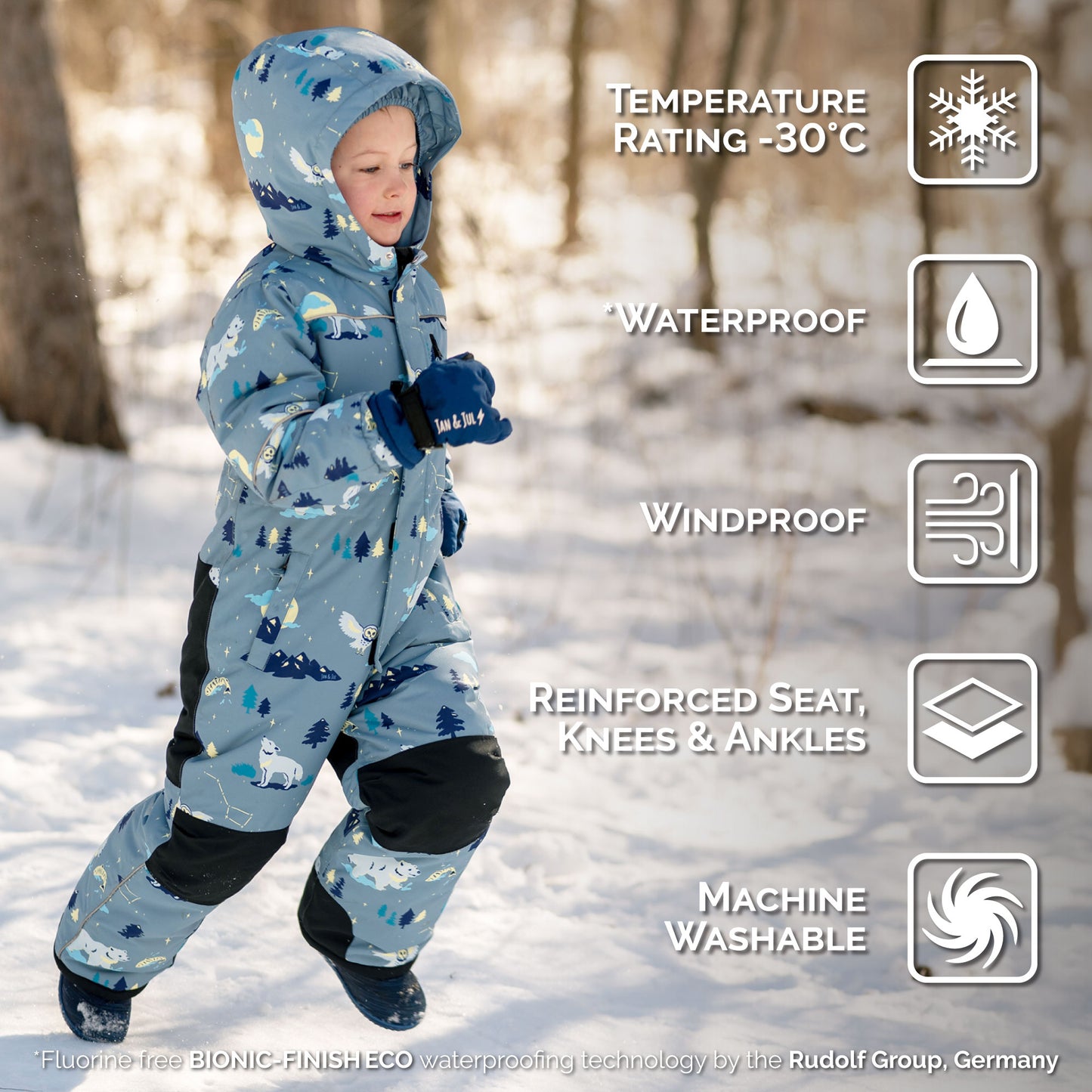 Kids Waterproof Snowsuit | Wolf and Bear - Hello Kids Baby Store