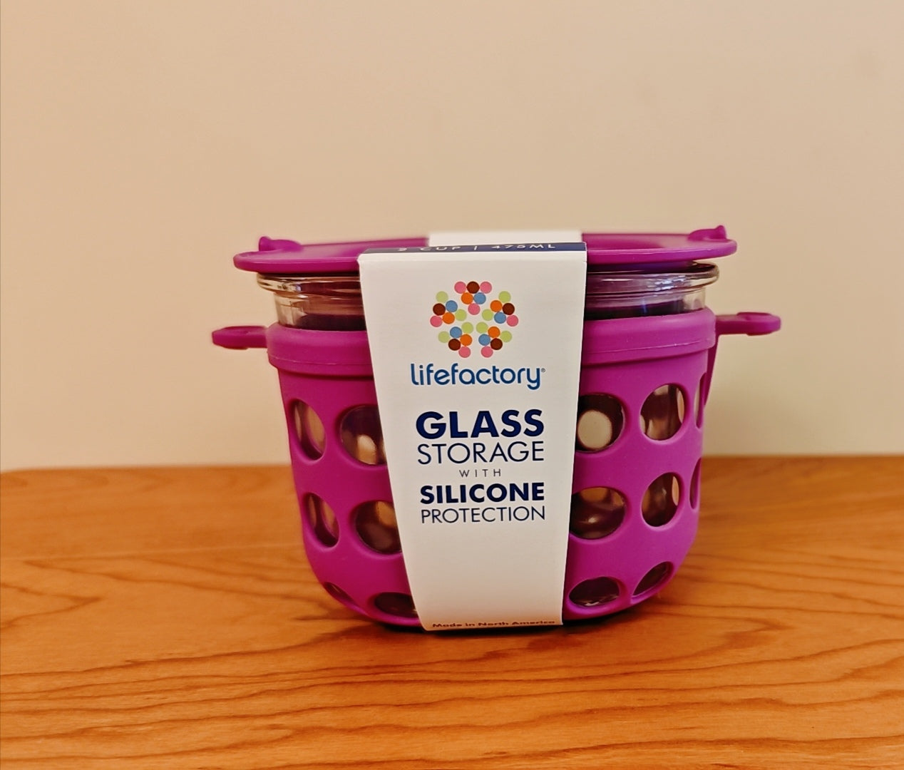 Lifefactory 2-Cup Glass Food Storage with Silicone Sleeve(475ML) - Hello Kids Baby Store