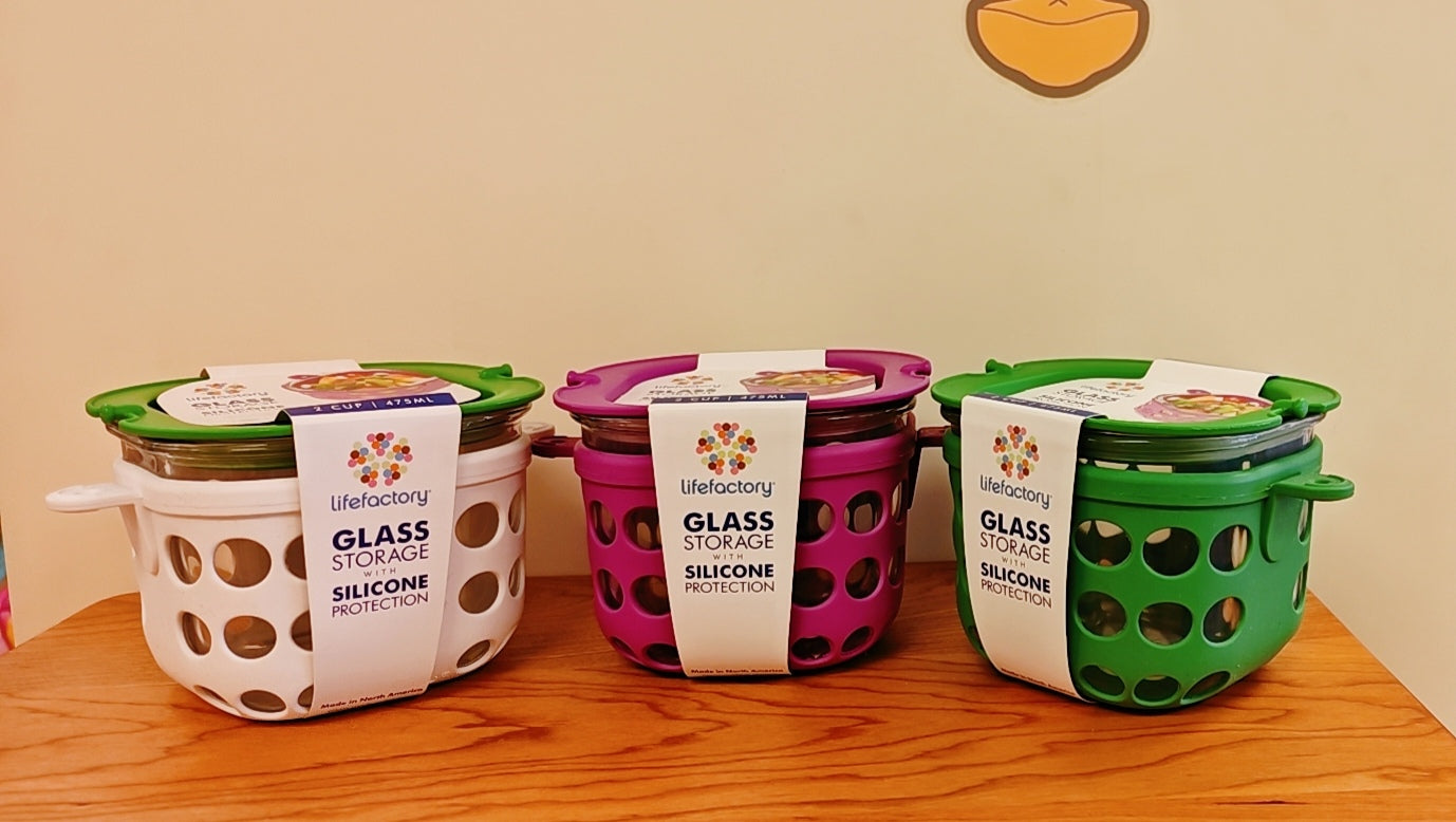 Lifefactory 2-Cup Glass Food Storage with Silicone Sleeve(475ML) - Hello Kids Baby Store