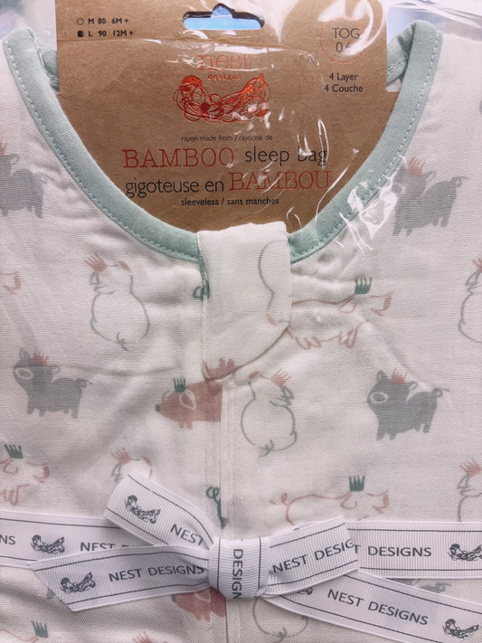 NEST DESIGNS BAMBOO SLEEVELESS SLEEP BAG 0.6 TOG - Royal Pig - Hello Kids Baby Store
