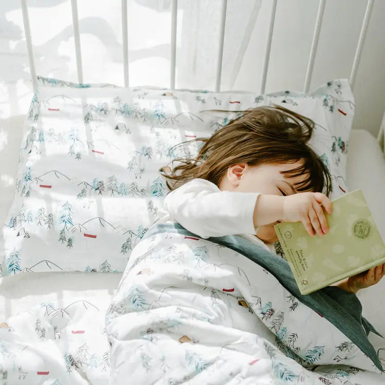 Bamboo Silk Toddler Pillowcase Happy Trails - Hello Kids Baby Store