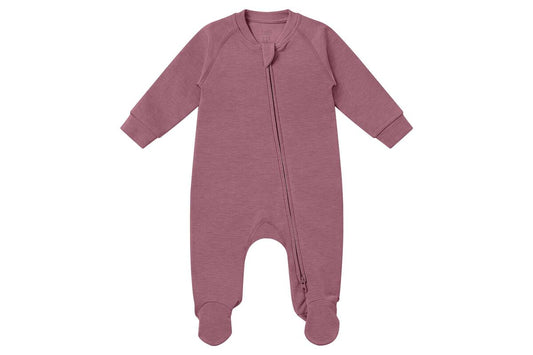 Long Sleeve Footed Sleeper (Tanboocel) - Pantone Hawthorn Rose - Hello Kids Baby Store