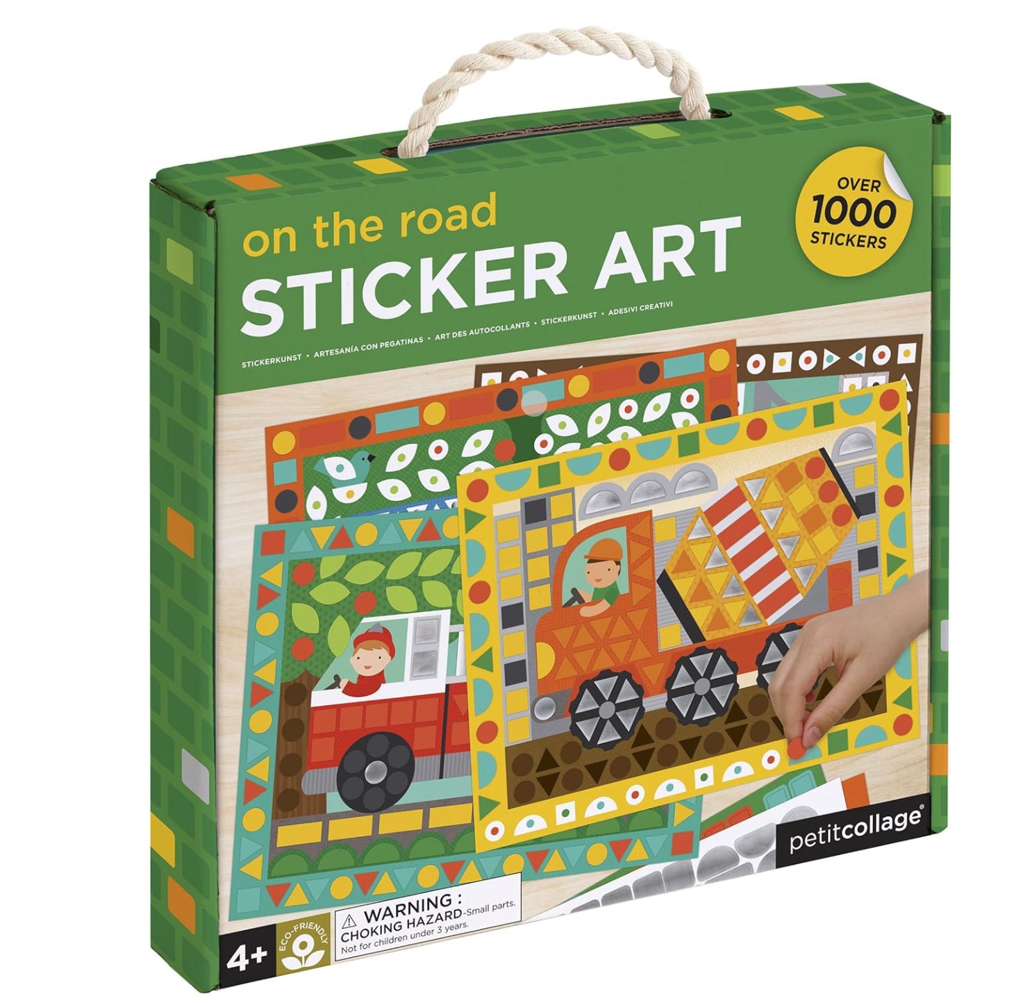Petit Collage CS-ON THE ROAD Mosaic Sticker Art Kit with Over 1000 Stickers, Vehicles - Hello Kids Baby Store