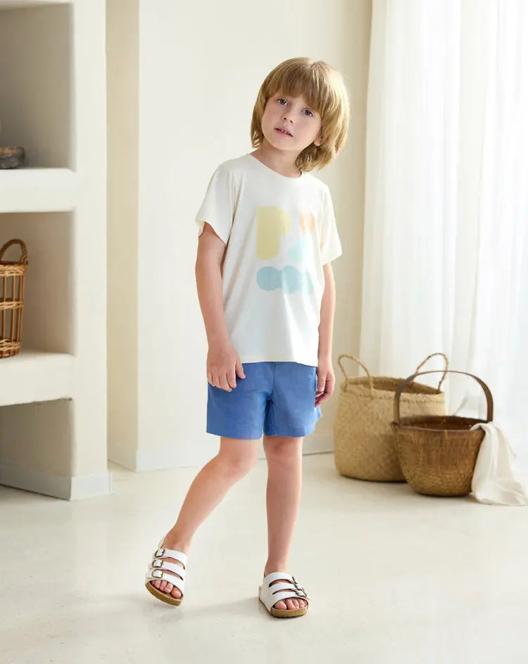 Cotton Short Sleeve Tee-Jet Stream - Hello Kids Baby Store