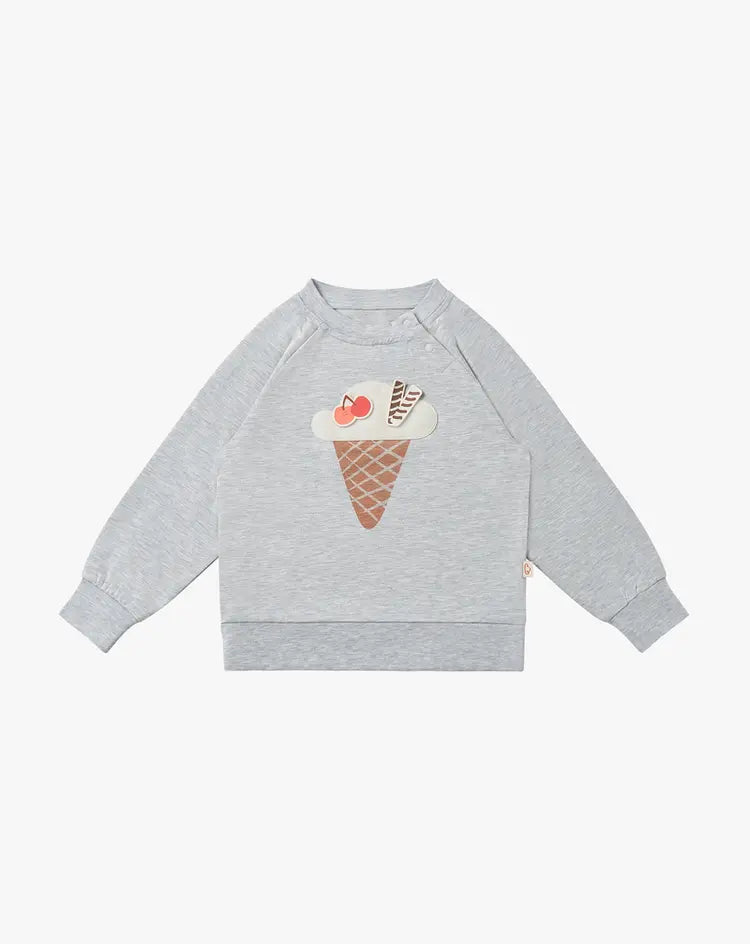 French Terry Raglan Long Sleeve Sweatshirt-Fog Grey - Hello Kids Baby Store