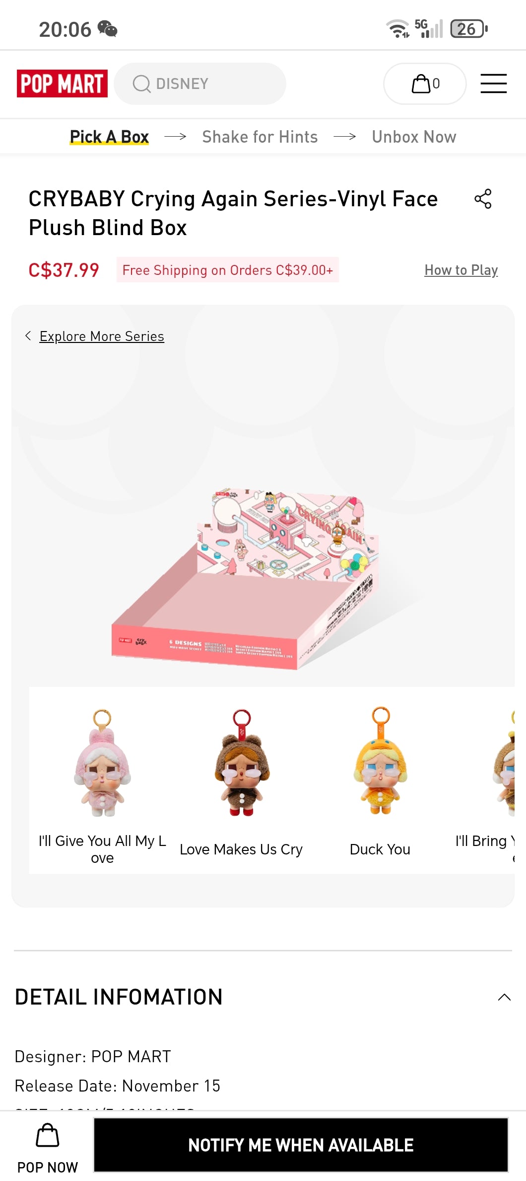 CRYBABY Crying Again Series-Vinyl Face Plush Blind Box - Hello Kids Baby Store