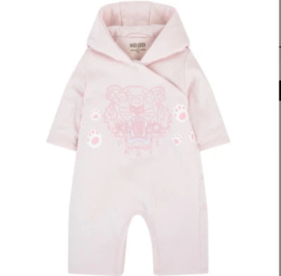 Kenzo Baby Organic Cotton Pink Tiger Jumpsuit 12M