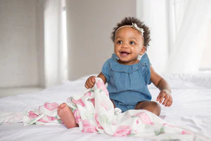 Knit Swaddle Blanket -Grace - Hello Kids Baby Store