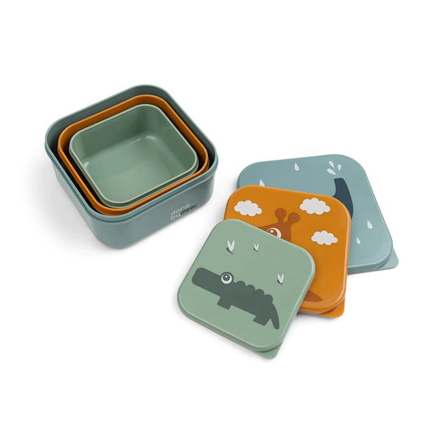 Done by Deer - Snack box set 3 pcs Deer friends Blue Mix - Hello Kids Baby Store