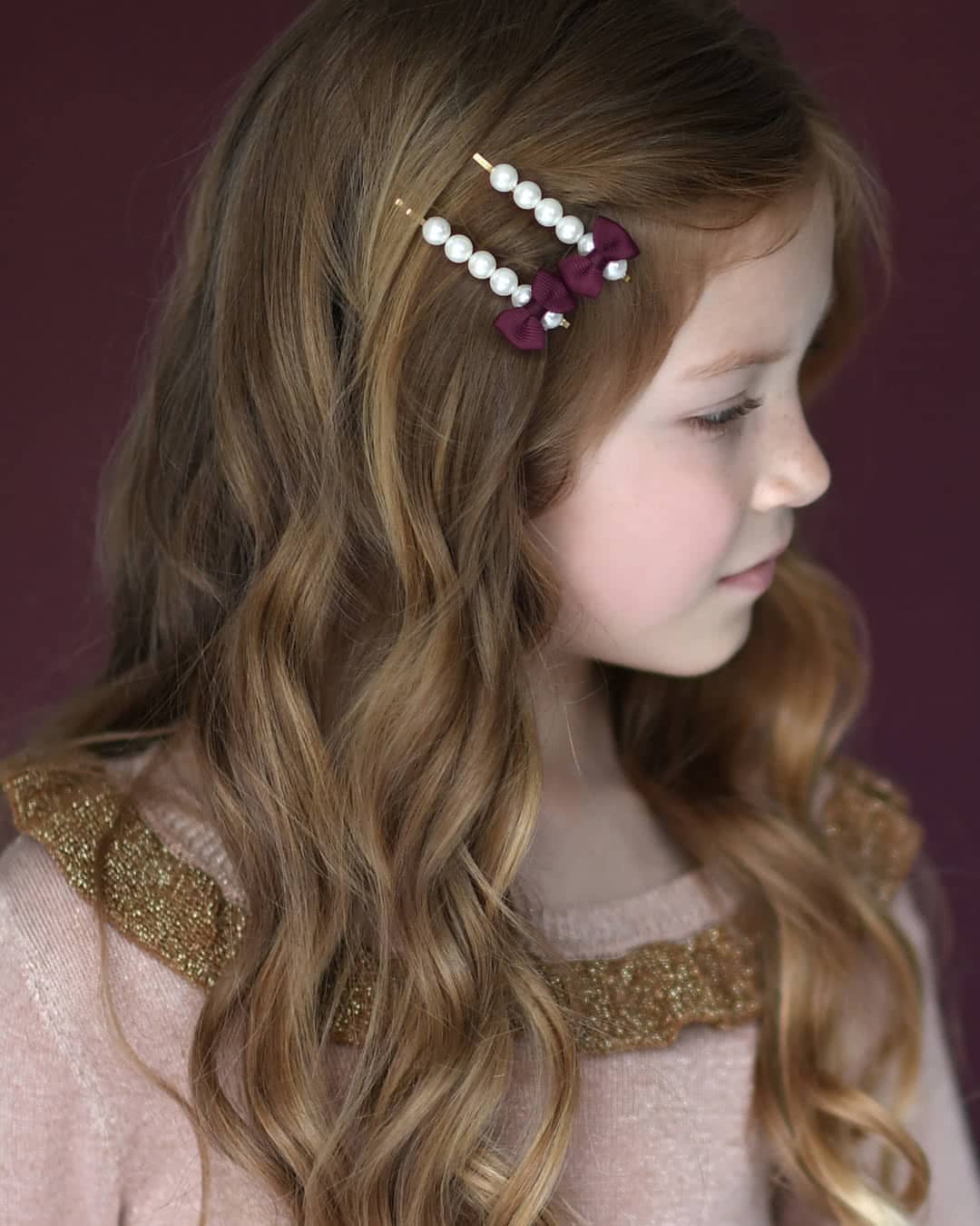 PEARL HAIR PIN WITH GROSGRAIN BOW - Hello Kids Baby Store