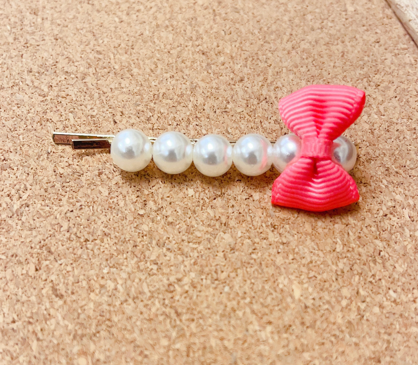 PEARL HAIR PIN WITH GROSGRAIN BOW - Hello Kids Baby Store