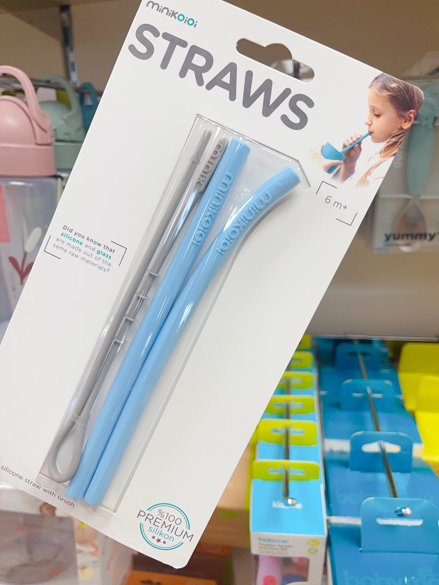 Minikoioi Flexi Straws Yellow&Brush - Hello Kids Baby Store