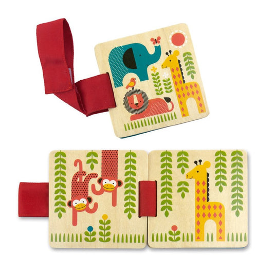 Petit Collage Wood Stroller Book, Safari - Hello Kids Baby Store
