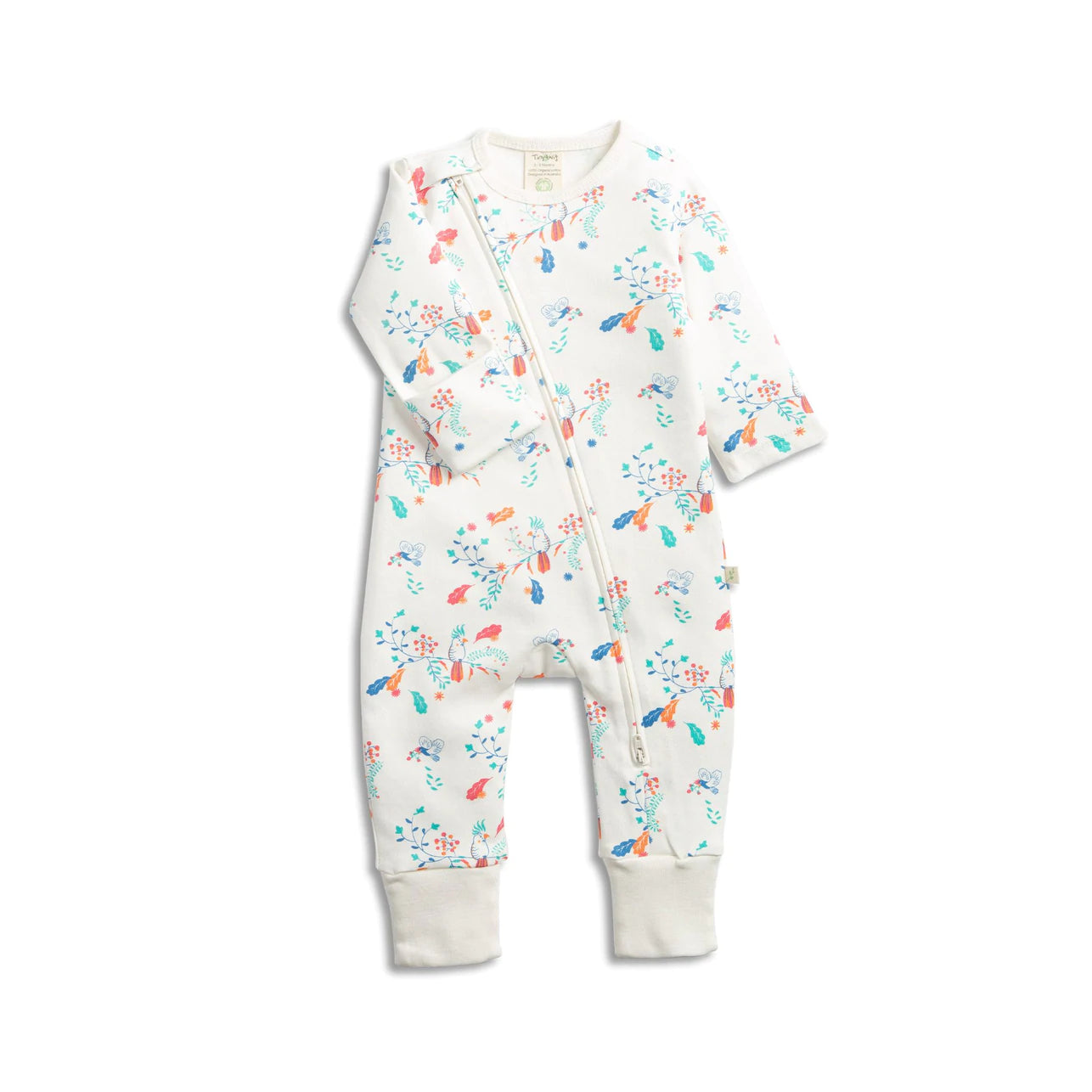tiny twig organic Long sleeve zipsuit- Garden Floral - Hello Kids Baby Store