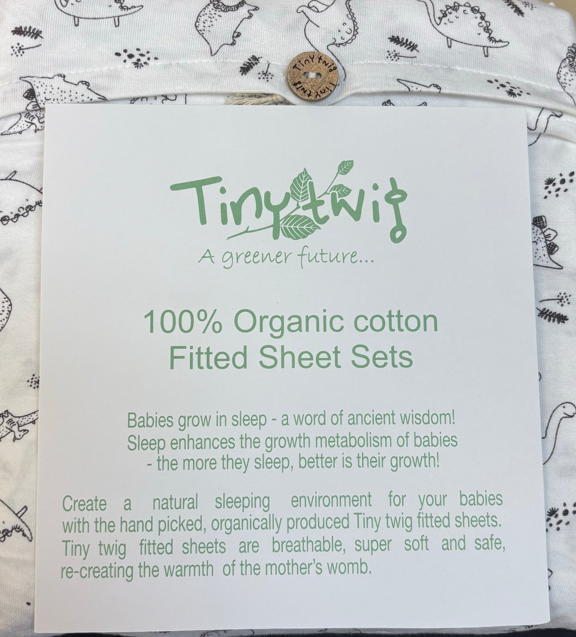 TINY TWIG BASSINET SHEET SET -Dino - Hello Kids Baby Store