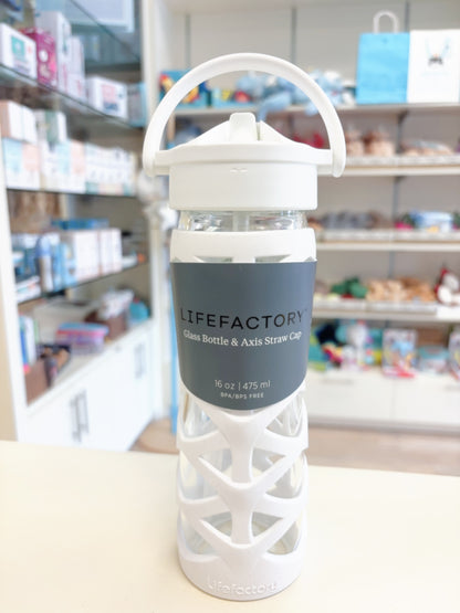 LifeFactory Axis Straw Cap Glass Bottle - Hello Kids Baby Store