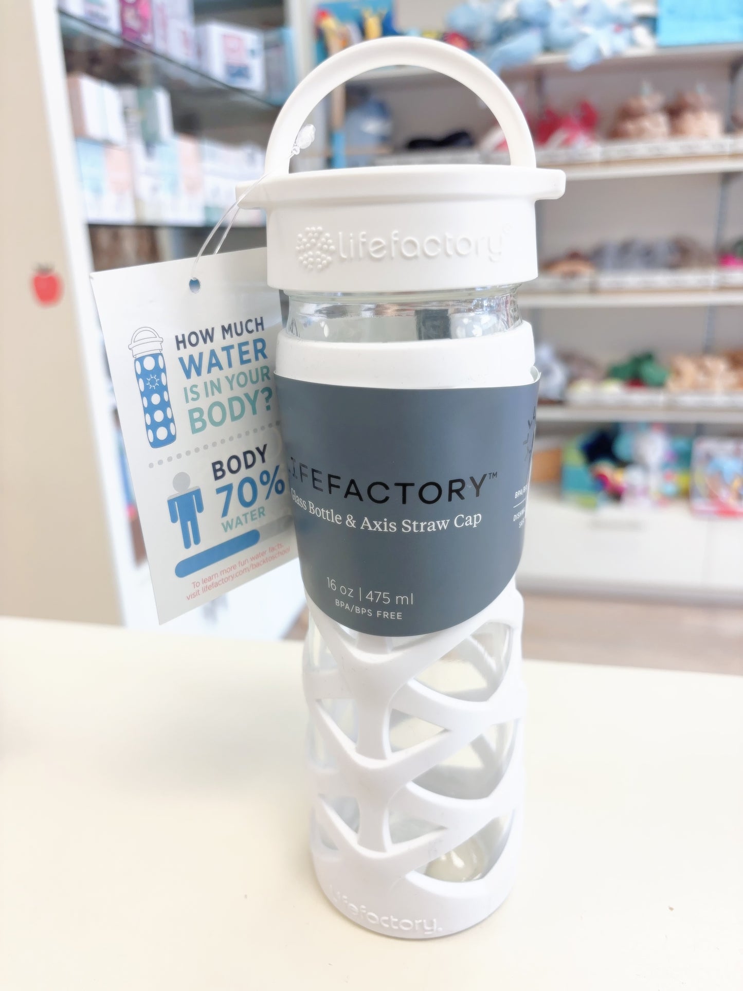 LifeFactory Axis Straw Cap Glass Bottle - Hello Kids Baby Store