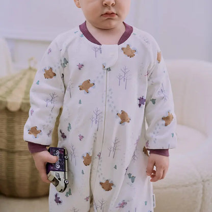 2025 Organic Cotton Long Sleeve Footed Sleep Bag | 1.0 TOG - Hello Kids Baby Store