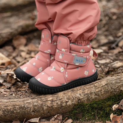 Kids Insulated Ankle Boots | Apricot Flower - Hello Kids Baby Store