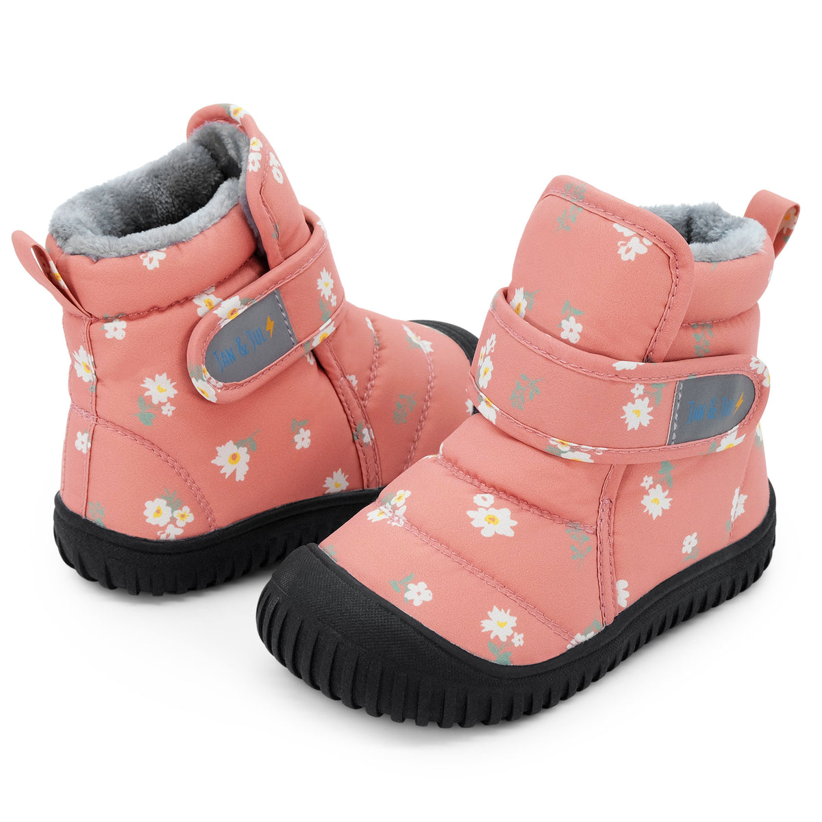 Kids Insulated Ankle Boots | Apricot Flower - Hello Kids Baby Store