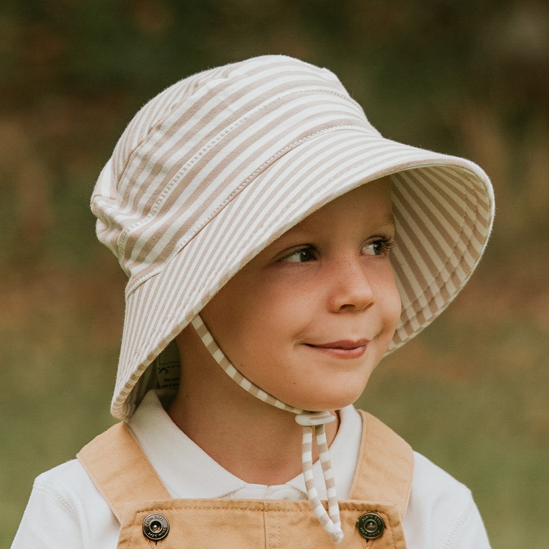 Kids Classic Bucket Sun Hat - Natural Stripe - Hello Kids Baby Store