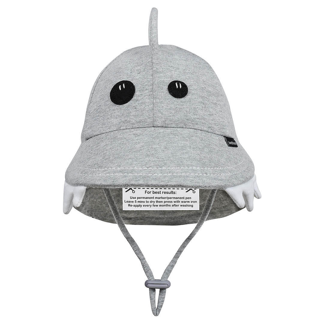 Legionnaire Flap Sun Hat - Shark - Grey Marle - Hello Kids Baby Store