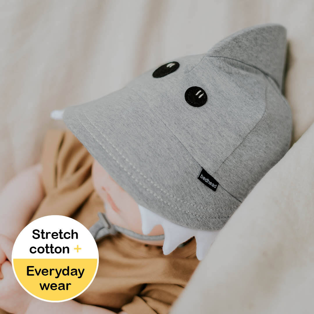 Legionnaire Flap Sun Hat - Shark - Grey Marle - Hello Kids Baby Store