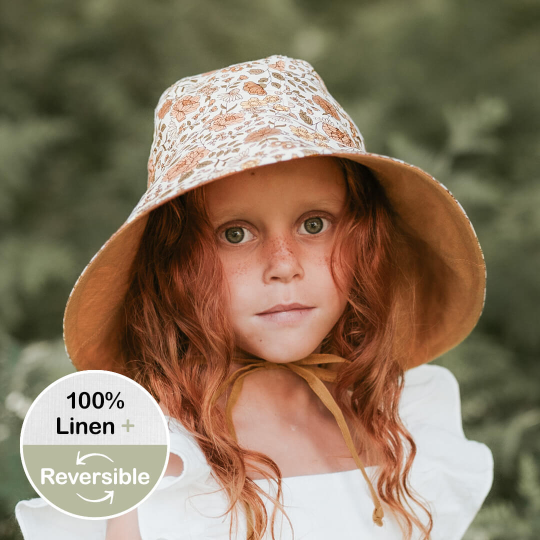 Sightseer' Girls Wide Brimmed Sun Bonnet -Marie / Maize - Hello Kids Baby Store