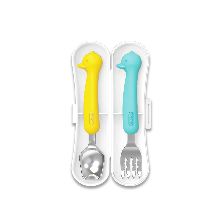 EDISON SILICONE SPOON & FORK CASE SET FOR BABY - Hello Kids Baby Store