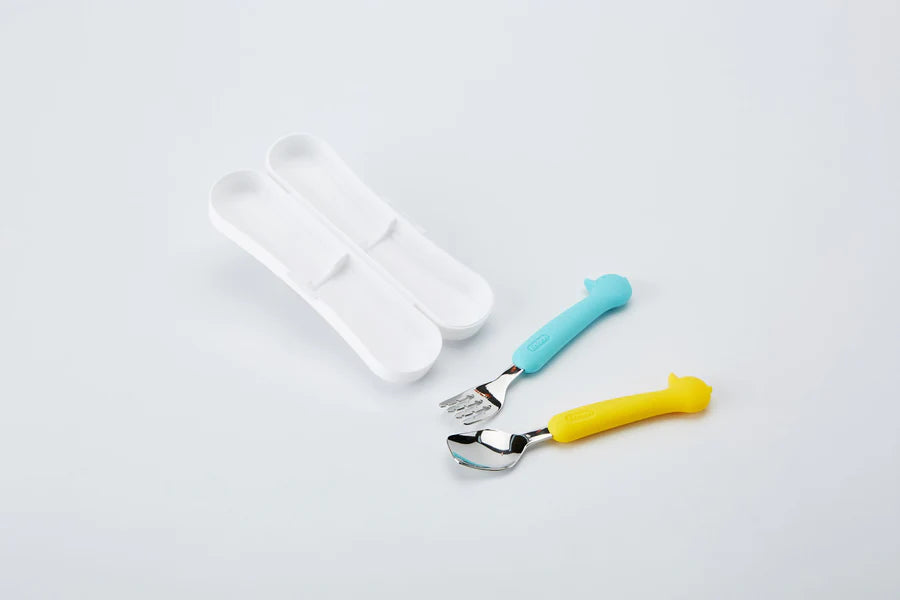 EDISON SILICONE SPOON & FORK CASE SET FOR BABY - Hello Kids Baby Store