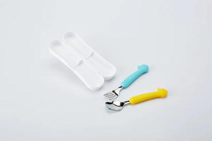 EDISON SILICONE SPOON & FORK CASE SET FOR BABY - Hello Kids Baby Store