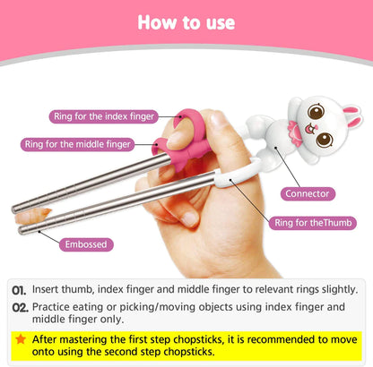 EDISON FRIENDS CHOPSTICKS EASY HARD CASE SET WITH FORK (RIGHT-HANDED) - Hello Kids Baby Store