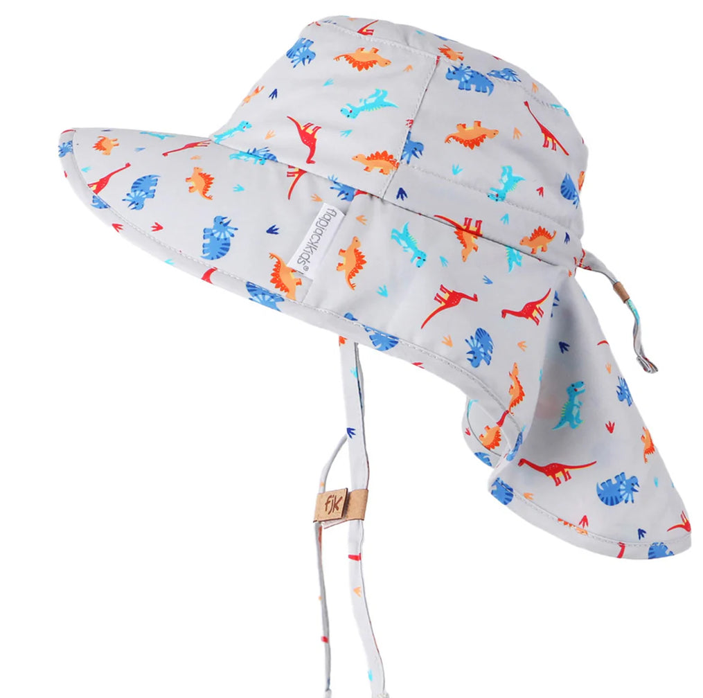 Sun Hat with Neck Cape - Multi Dino - Hello Kids Baby Store