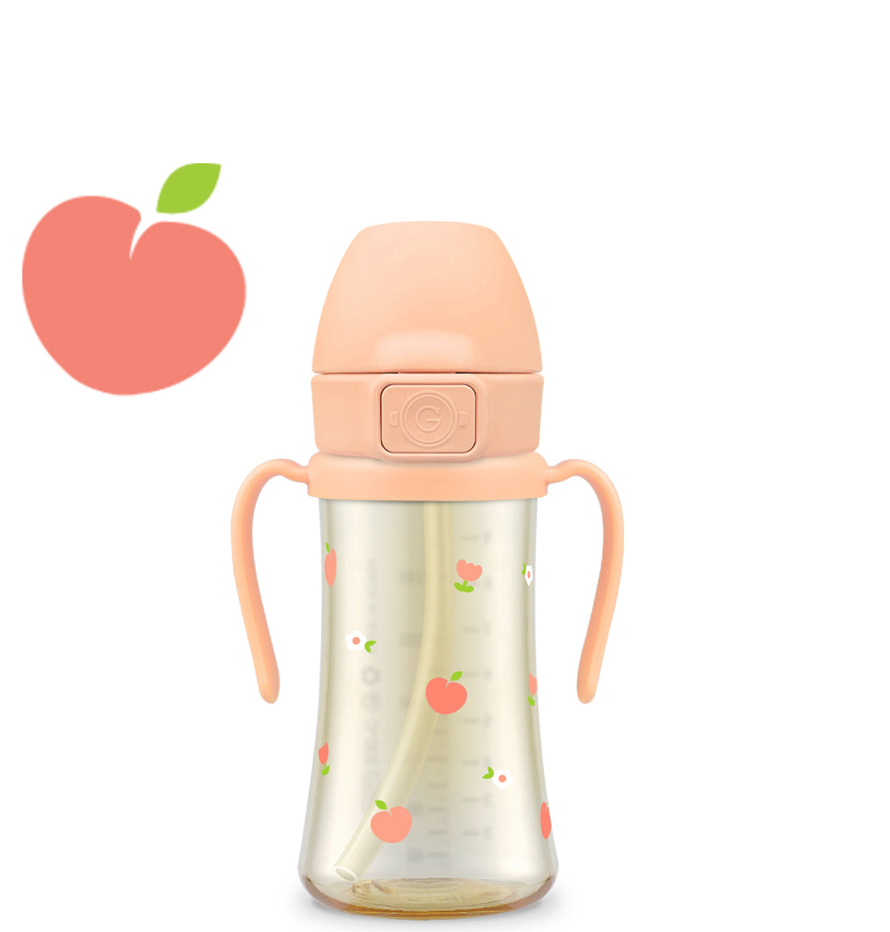 New PPSU Straw Cup - Rose Coral 300ML - Hello Kids Baby Store