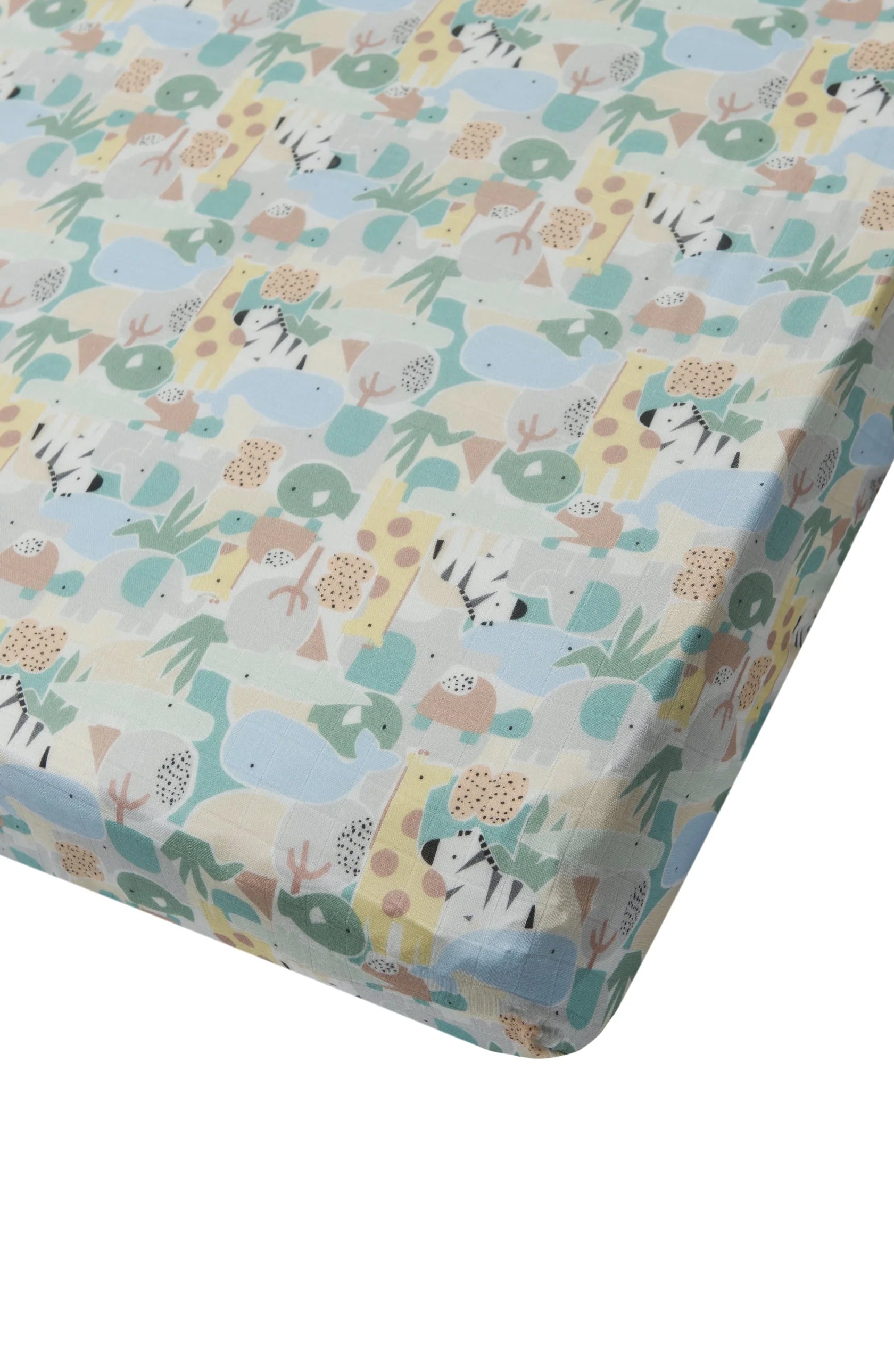 Muslin Crib Sheet-Animal Puzzle - Hello Kids Baby Store
