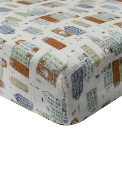 Muslin Crib Sheet-Home Sweet - Hello Kids Baby Store