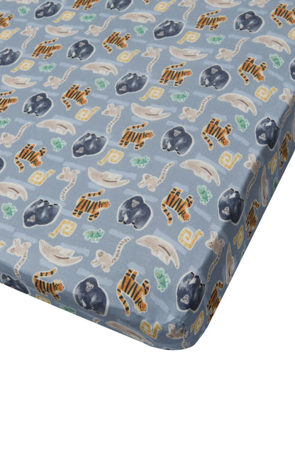 Muslin Crib Sheet-Jungle Friends - Hello Kids Baby Store
