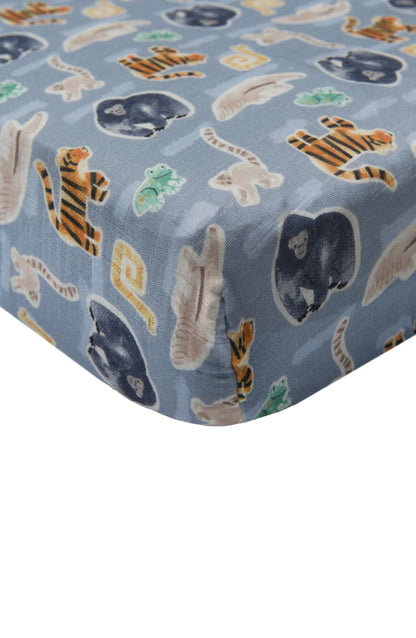 Muslin Crib Sheet-Jungle Friends - Hello Kids Baby Store