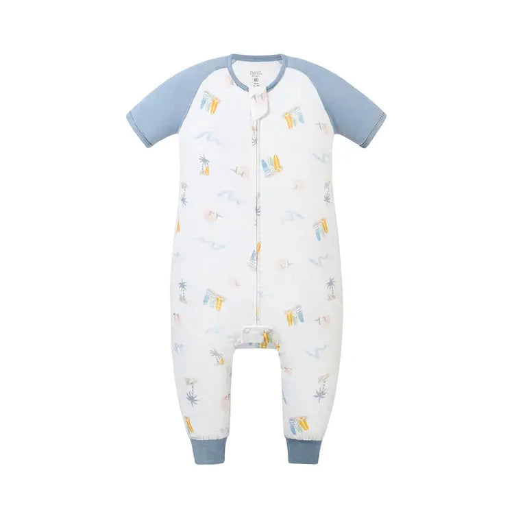 Bamboo Pima Raglan Short Sleeve Footed Sleep Bag | 0.6 TOG - Hello Kids Baby Store