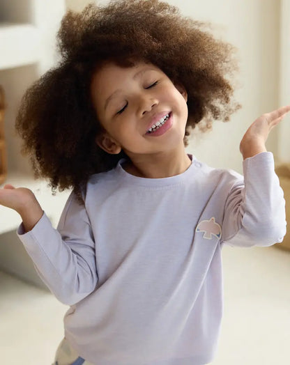 Avocado Bamboo Long Sleeve Tee-Lavender Blue - Hello Kids Baby Store